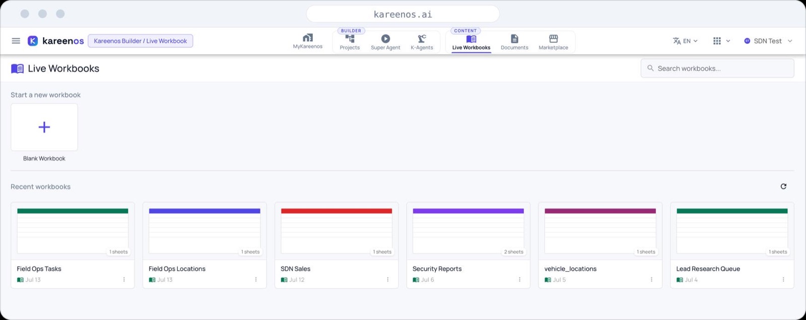 Live Workbooks screenshot